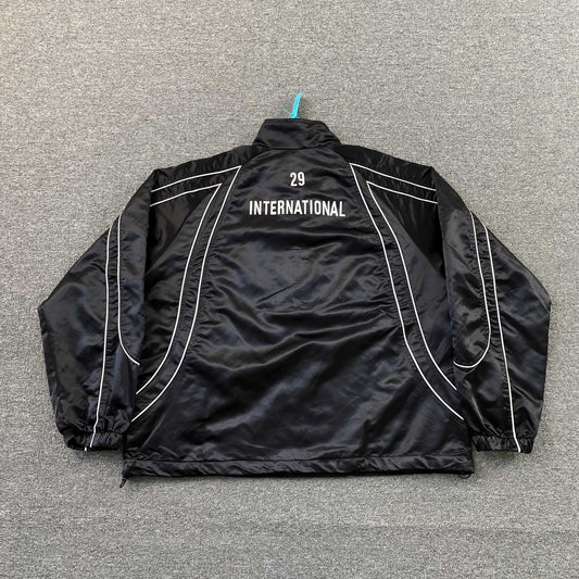 Campera Supreme Satin Piping Pullover Negra