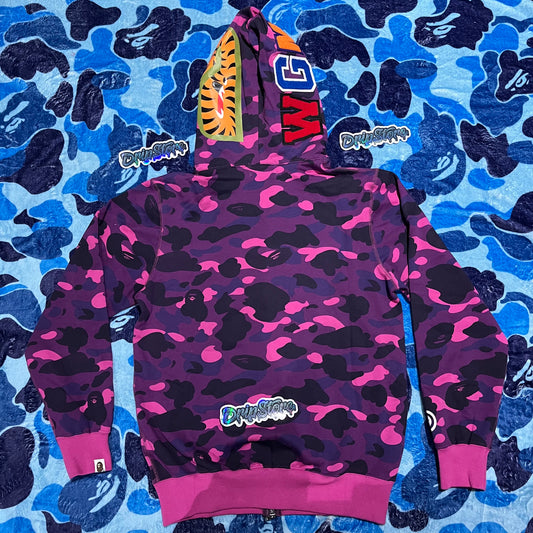 Campera Bape Color Camo Shark Full Zip Violeta