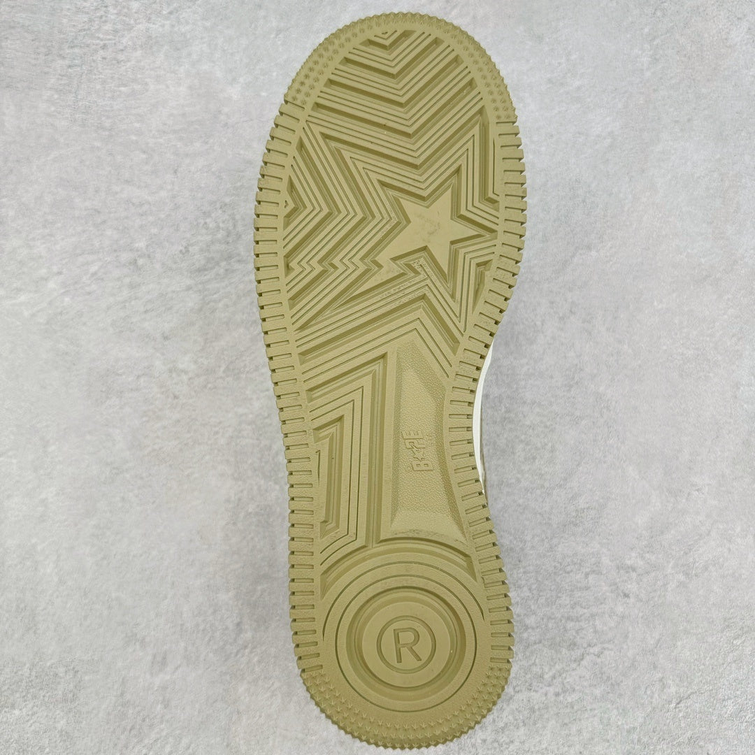 A Bathing Ape Bape Sta Patent Leather Blanco Khaki