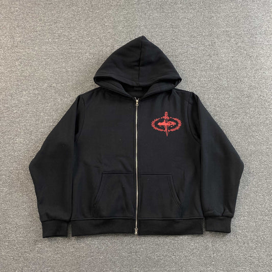 Campera Corteiz x Slaughter Gang 21 Savage Negra