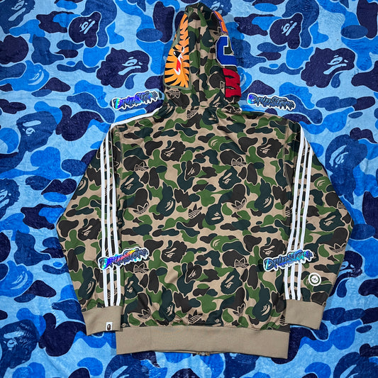 Campera Bape x Adidas Shark Camo Verde