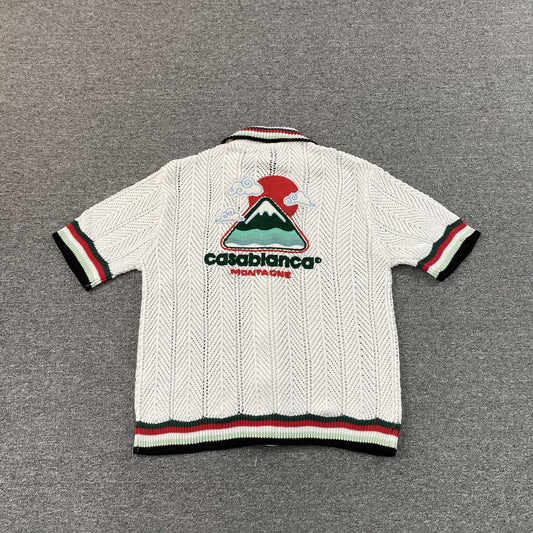 Conjunto Casablanca Crochet Blanco Logo