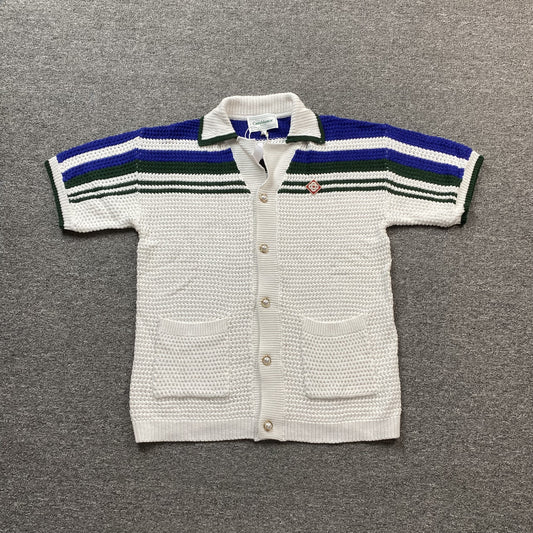 Conjunto Casablanca Crochet Blanco Azul