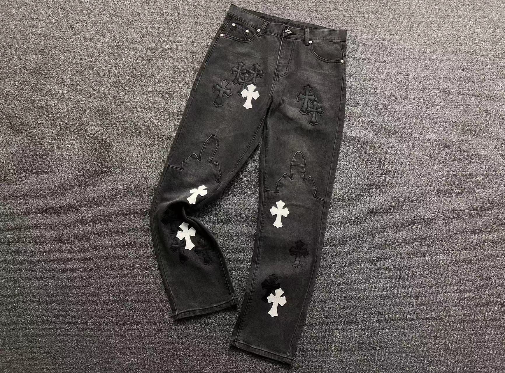 Pantalon Chrome Hearts Cross Patch Jeans Negro - Drip Store Argentina