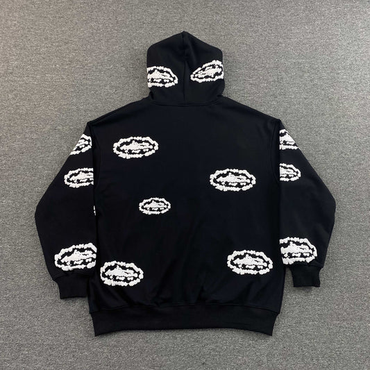 Campera Corteiz x Denim Tears Island Wreath Negra