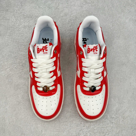 A Bathing Ape Bape Sta Patent Leather Blanco Rojo