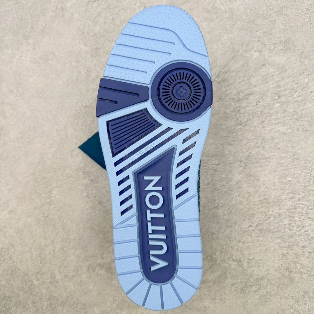 Louis Vuitton Trainer Sneaker Patchwork Monogram Denim Azul