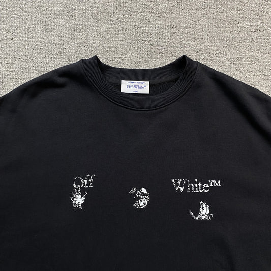 off-white-faded-logo-print-crewneck-black-2-Drip Store Argentina