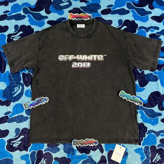 Remera Off White Digit Bacchus Negra