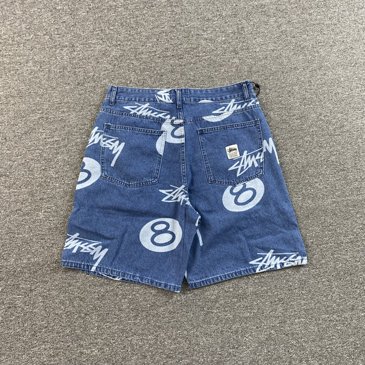 Bermuda Stussy 8 Ball Jean Short Azul