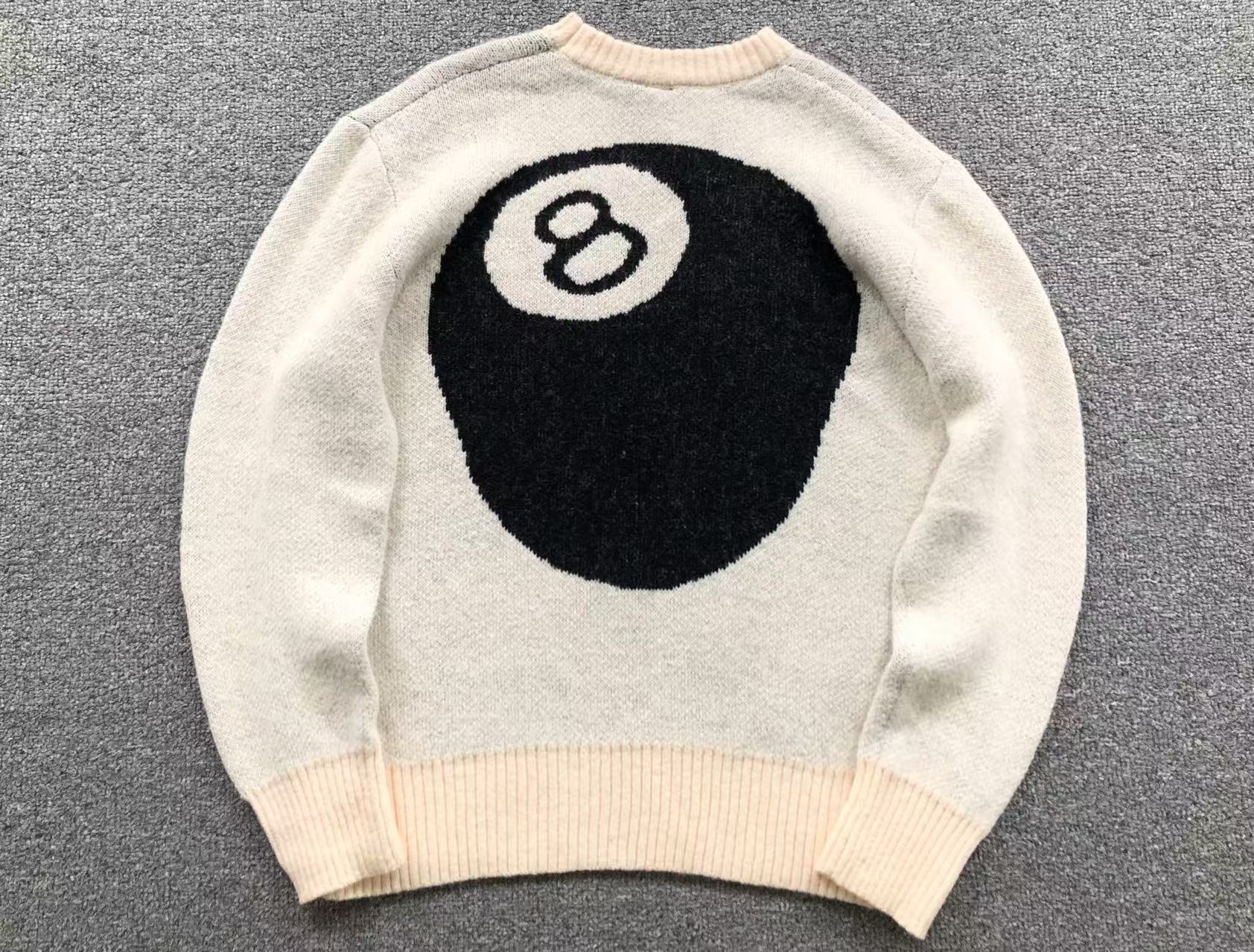 トップス Stussy 8 Ball Knit Sweater M Sweater Stussy 8 Ball Knit Crema - Drip Store Argentina