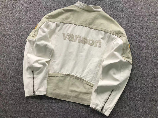 Campera Supreme Vanson Leathers Cordura Cotton Blanca