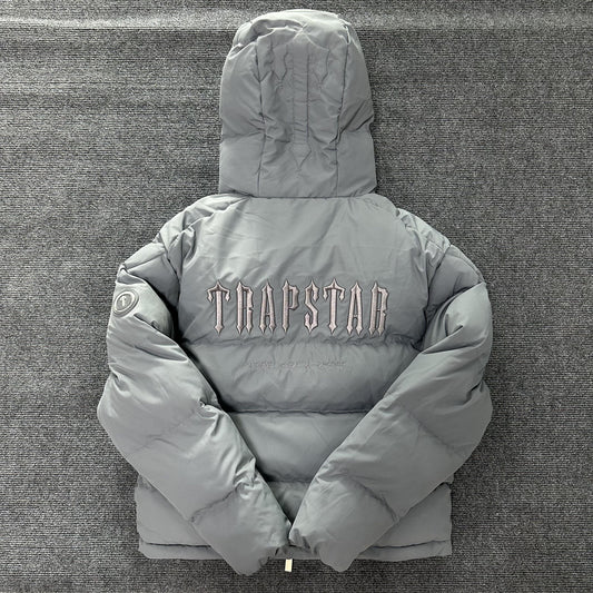 Campera Trapstar Decoded Hooded 2.0 Puffer Gris