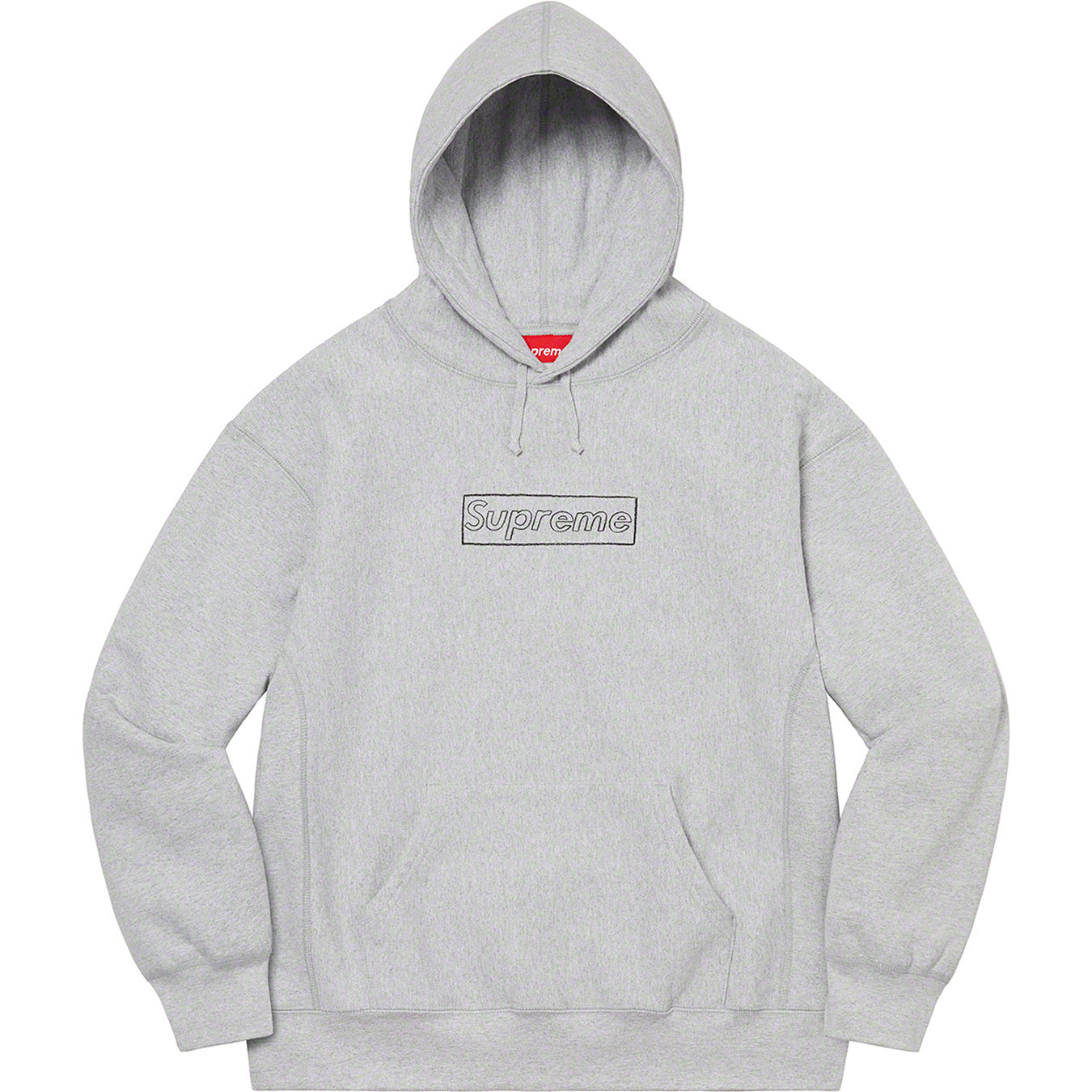 supreme-kaws-chalk-logo-hoodie-heather-grey-Drip Store Argentina