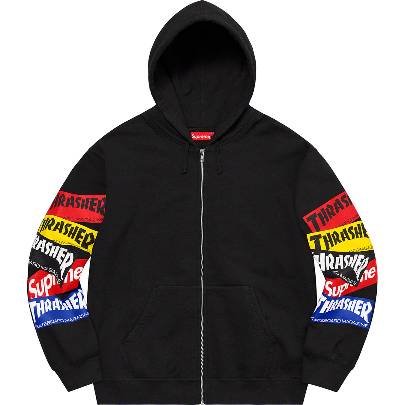 supreme-thrasher-multi-logo-zip-up-hoodie-black-Drip Store Argentina