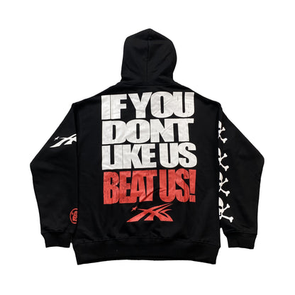 HELLSTAR IF YOU DONT LIKE US BEAT US HOODIE BLACK