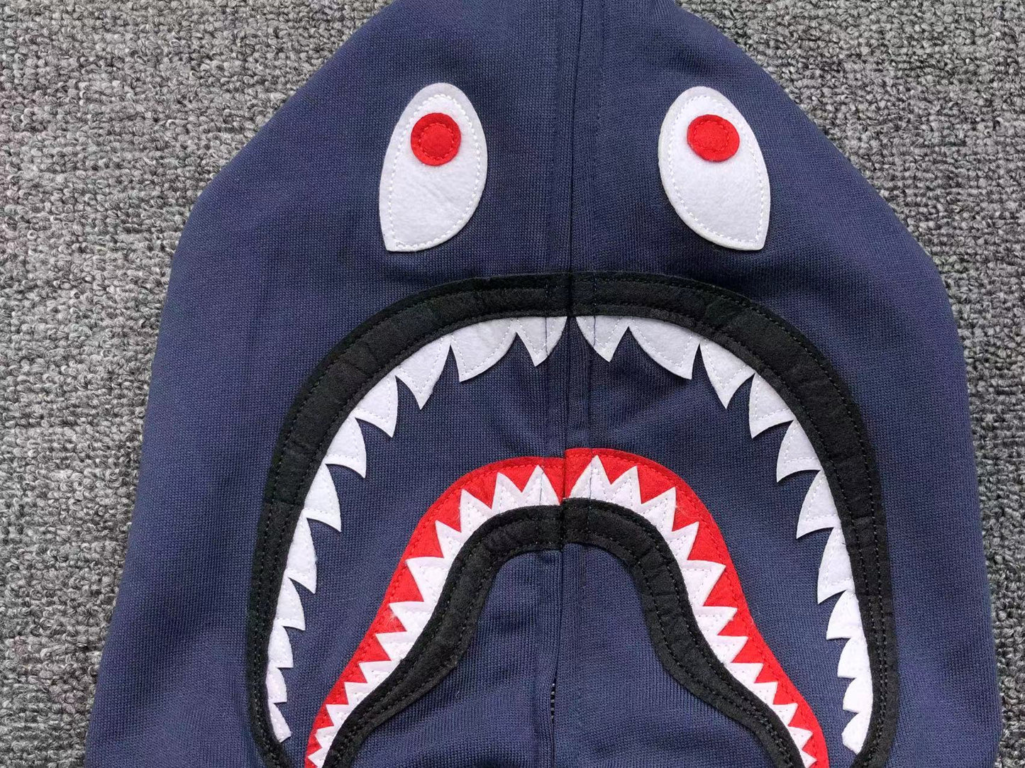 BAPE COLOR CAMO SHARK WIDE FULL ZIP DOUBLE HOODIE BLUE