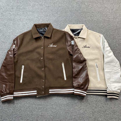 AMIRI BONES BOMBER JACKET BROWN