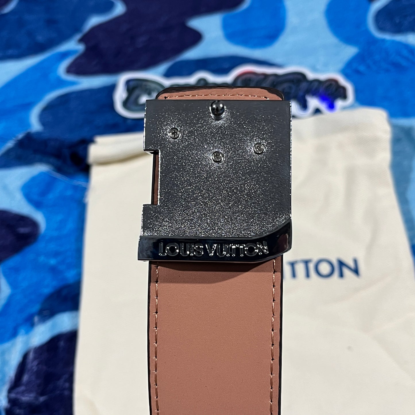 Cinturon LV Monogram Marrón/Plateado