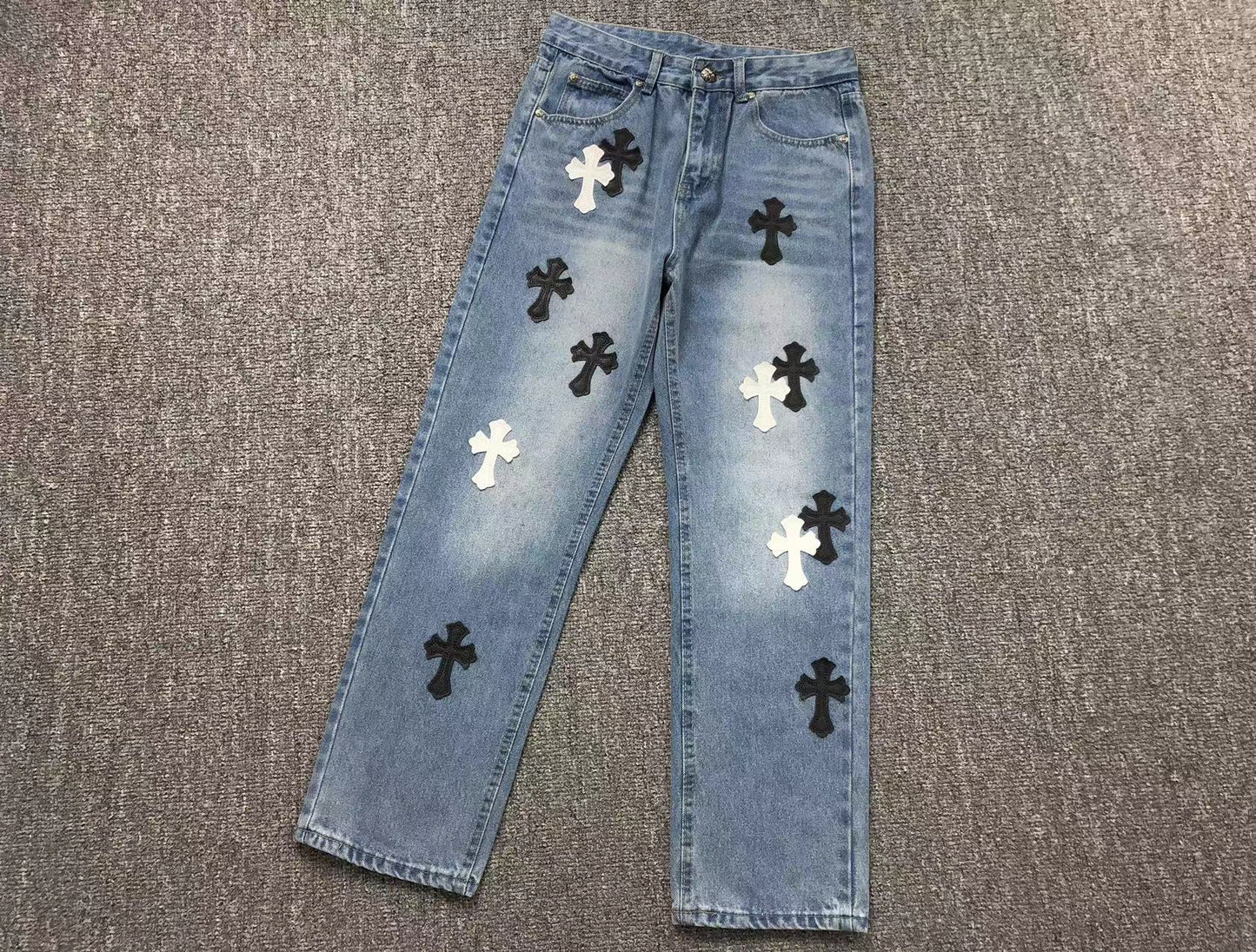 Chrome Hearts Cross Patch Pantalon Jeans Azul