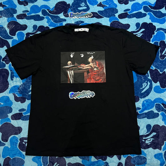 OFF-WHITE CARAVAGGIO JERSEY T-SHIRT BLACK