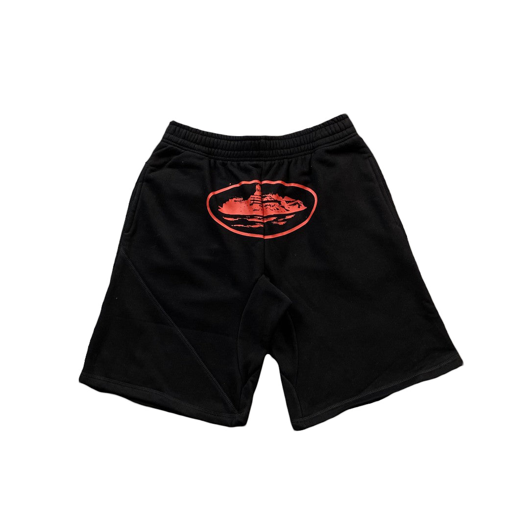 CORTEIZ ALCATRAZ SHORTS BLACK RED