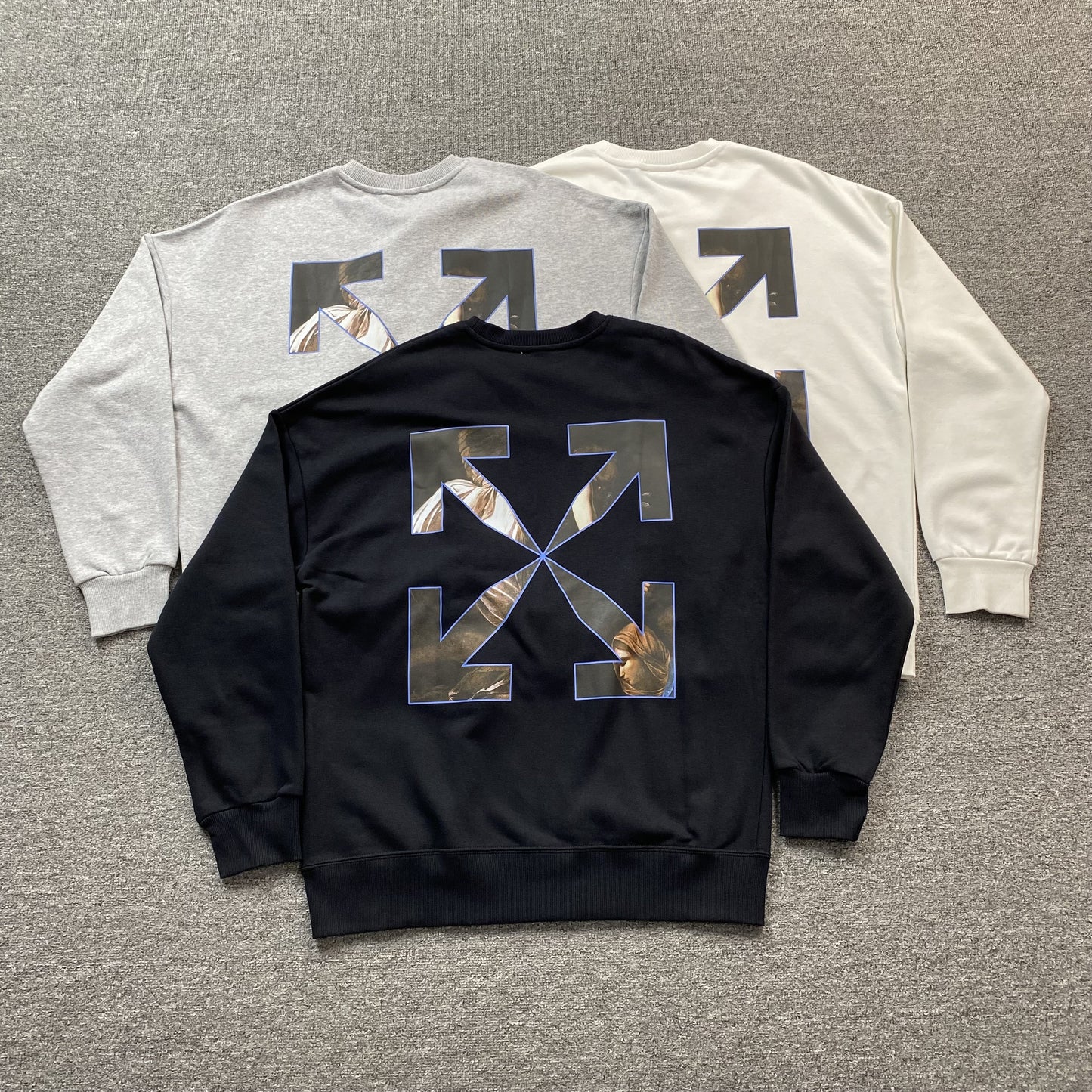 OFF WHITE CARAVAGGIO ANGEL CREWNECK BLACK