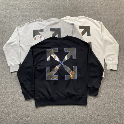 OFF WHITE CARAVAGGIO ANGEL CREWNECK GREY