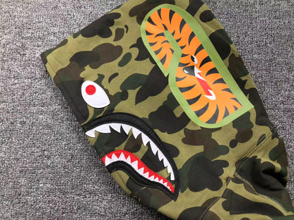 BAPE 1ST CAMO SHARK FULL ZIP HOODIE GREEN