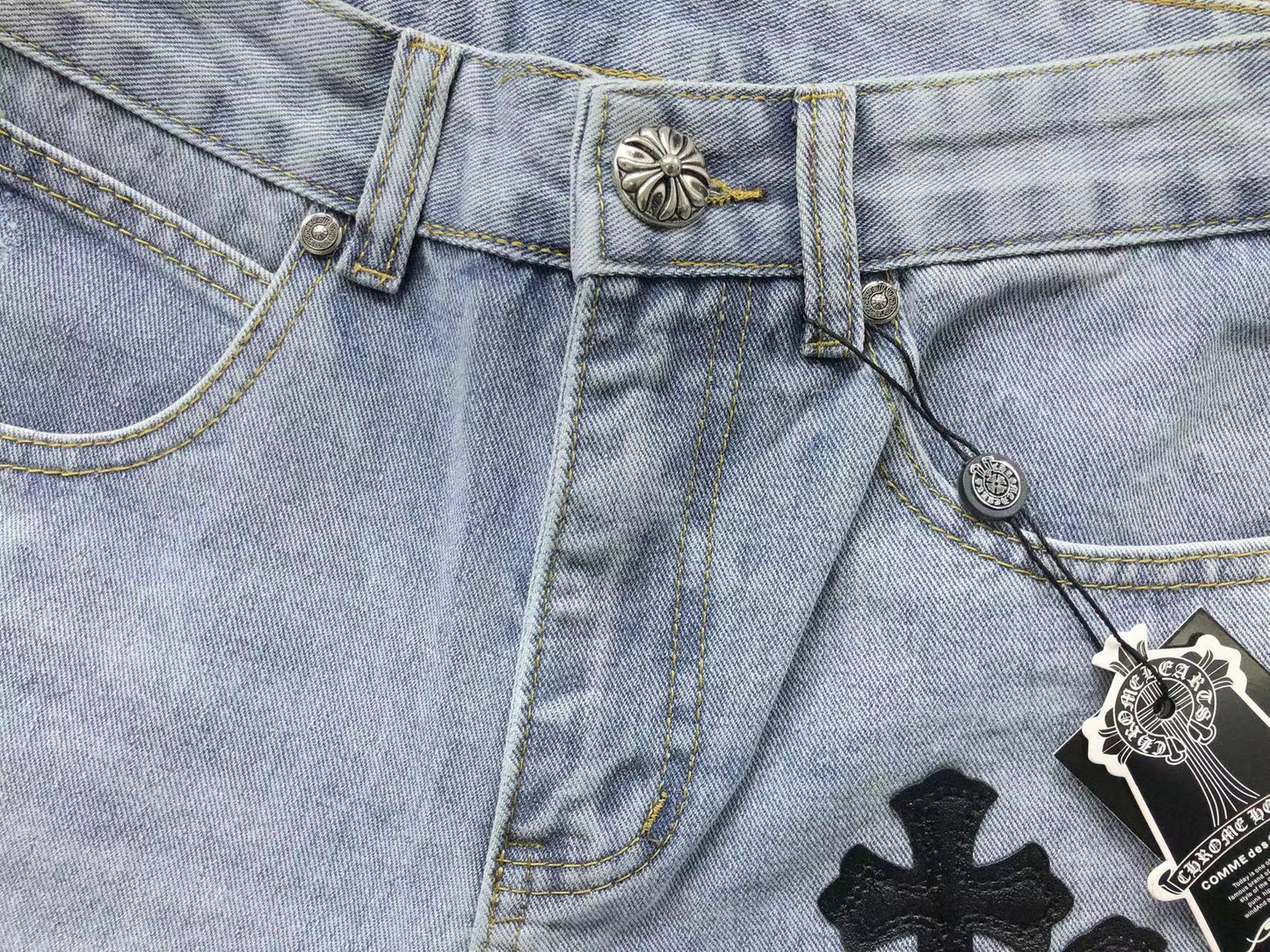 Chrome Hearts Cross Patch Pantalon Jeans Azul