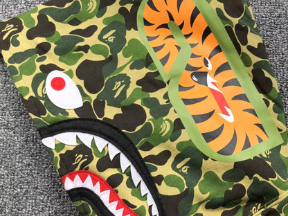 BAPE ABC CAMO SHARK FULL ZIP HOODIE GREEN