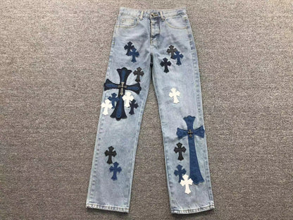 Chrome Hearts Cross Patch Pantalon Jeans Azul