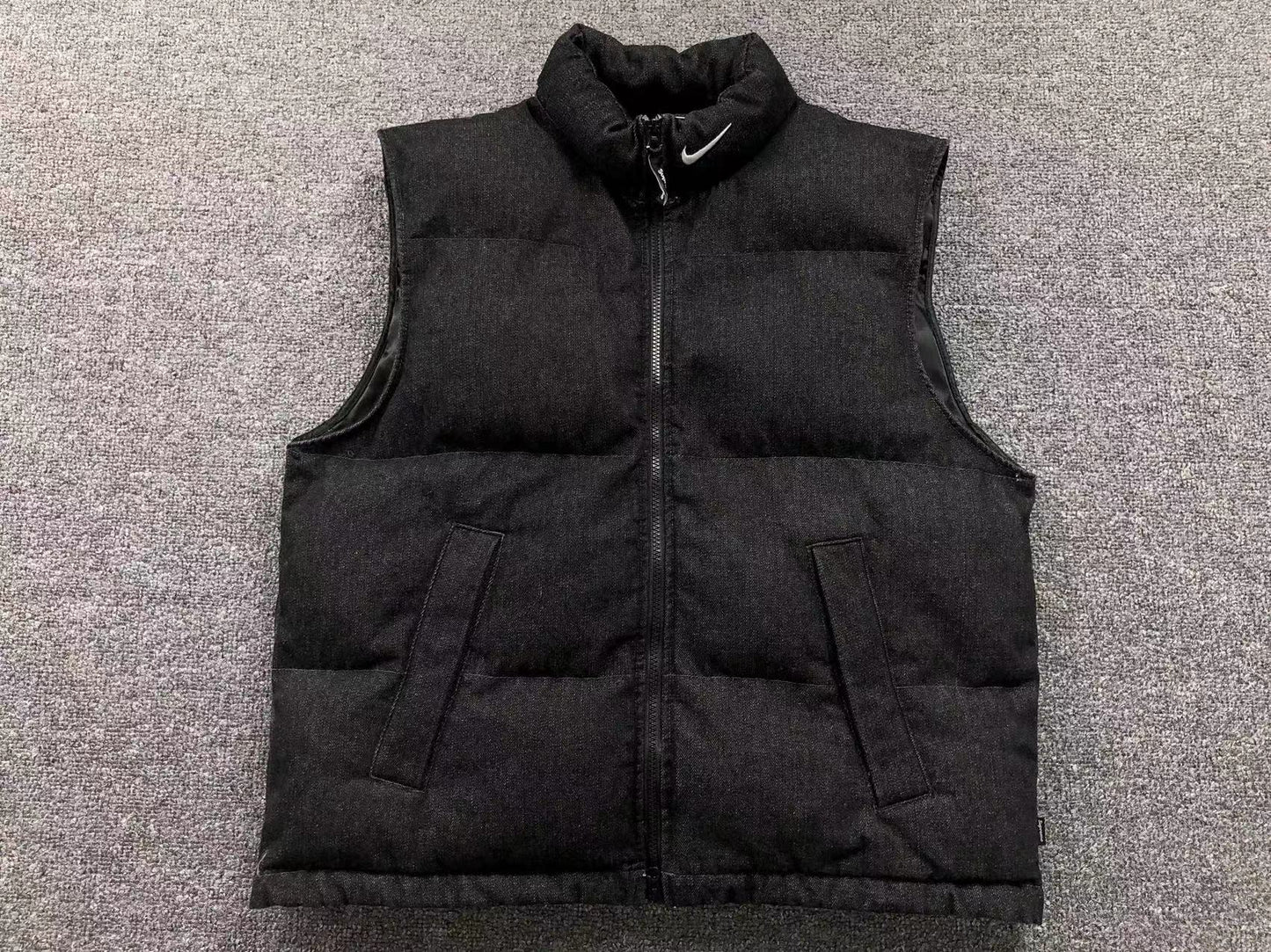 Supreme Nike Denim Puffer Chaleco Negro