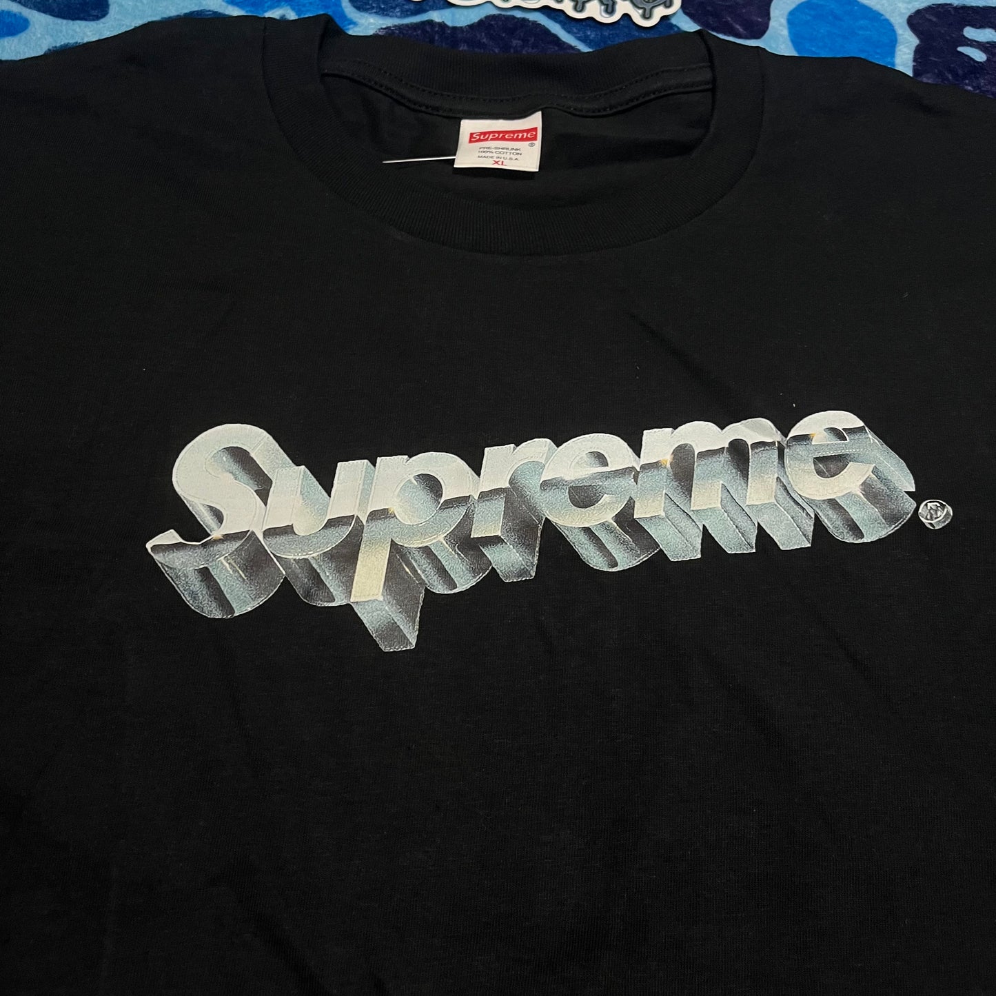 SUPREME CHROME LOGO TEE BLACK