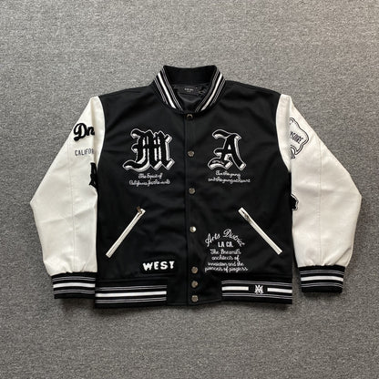 AMIRI DREAM TEAM VARSITY BOMBER JACKET BLACK