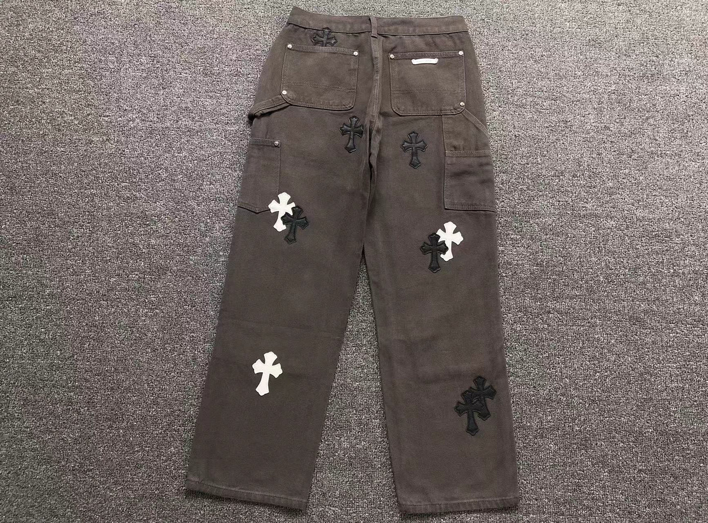 Chrome Hearts Cross Patch Pantalon Carpintero Gris