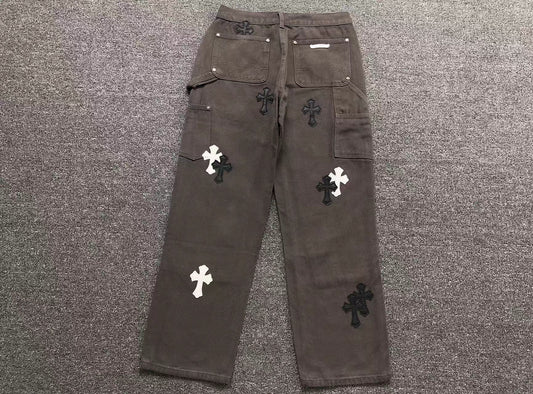 Chrome Hearts Cross Patch Pantalon Carpintero Gris