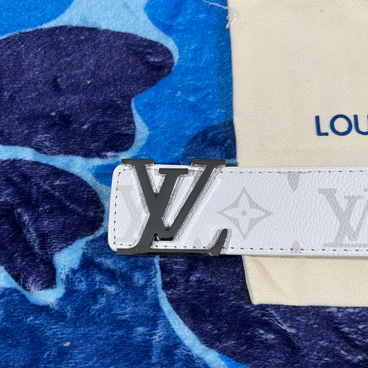 Cinturon LV Monogram Blanco/Plateado