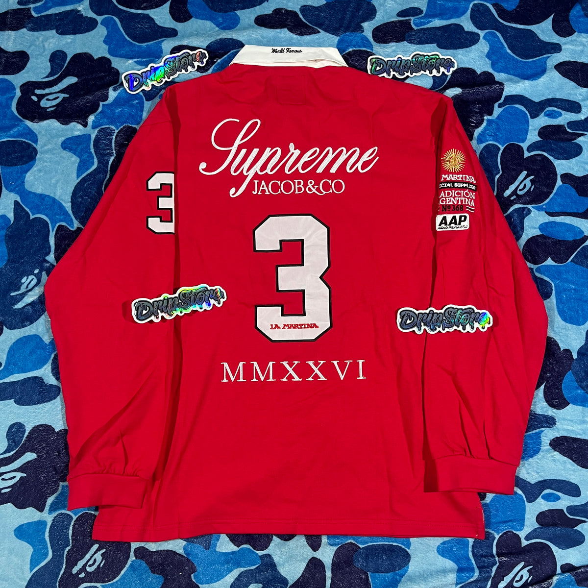 Remera Supreme x La Martina Roja L-XL