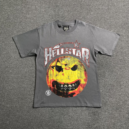 HELLSTAR EVIL SMILE TEE GREY