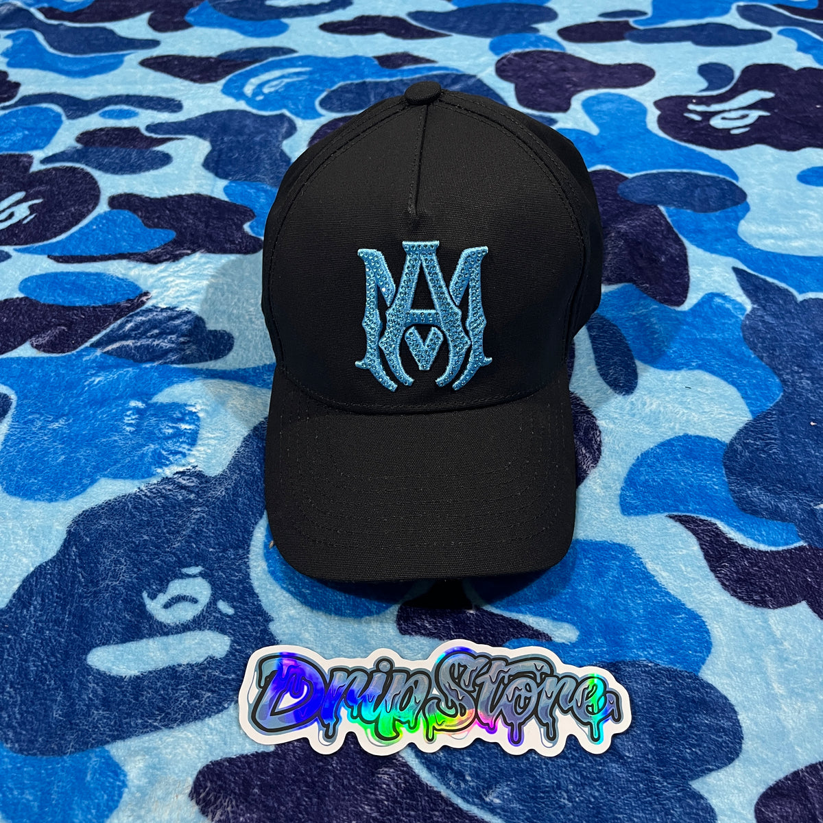 Gorra Amiri MA Brillos Celeste/Negra