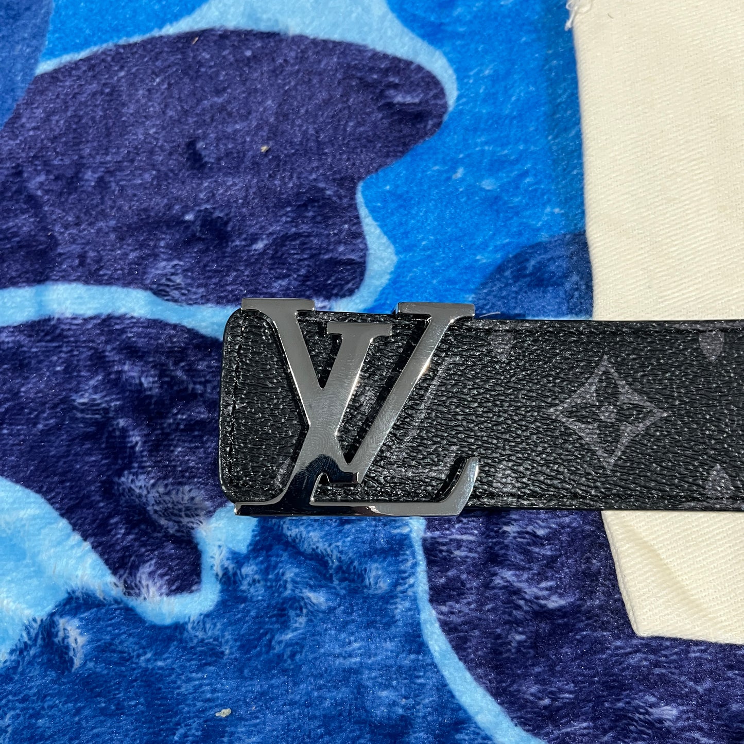 Cinturon LV Monogram Negro/Plateado