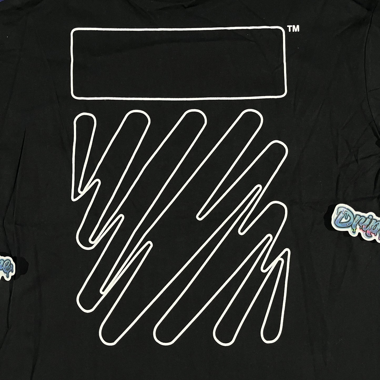 Remera Off White Wave Outline Diag Negra S
