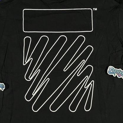 Remera Off White Wave Outline Diag Negra S