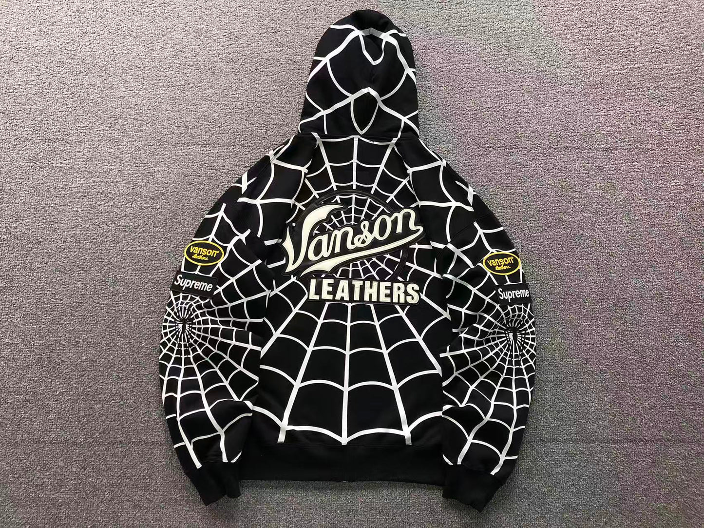 Campera Supreme Vanson Leathers Spider-Man Negra
