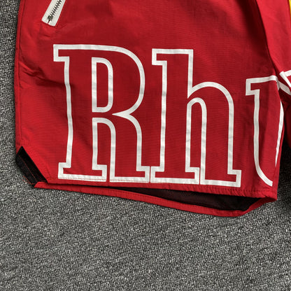 RHUDE RH LOGO SHORTS RED