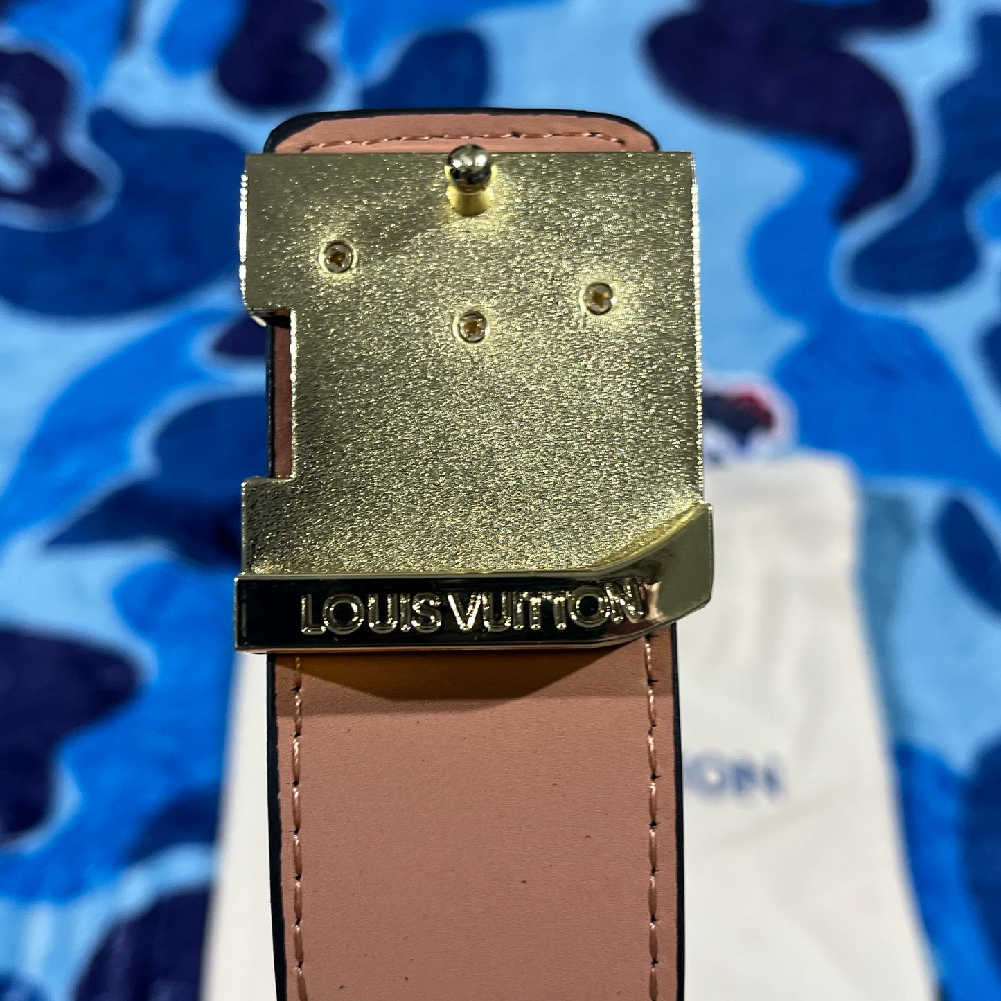 Cinturon LV Monogram Negro/Dorado