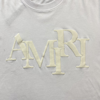 AMIRI STAGGERED LOGO TEE WHITE