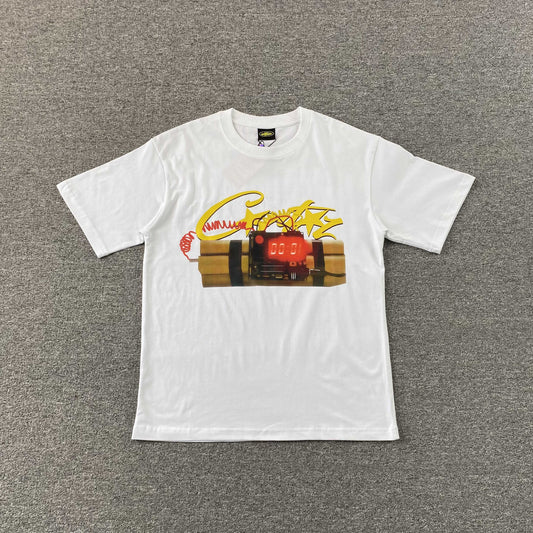 Remera Corteiz Timebomb Blanca