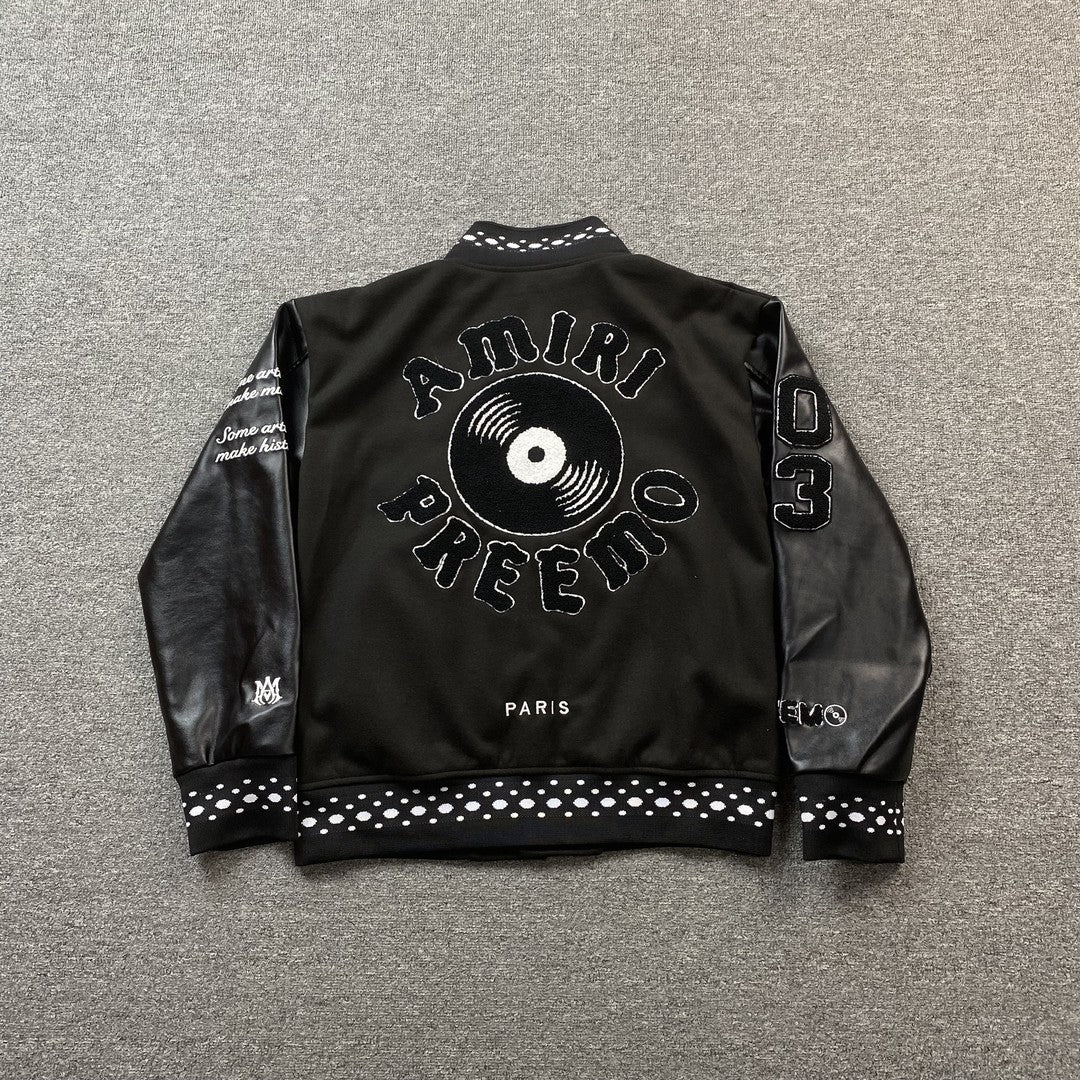 AMIRI PREMIER RECORD BOMBER JACKET BLACK